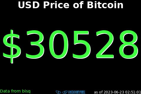 sample price of bitcoin display